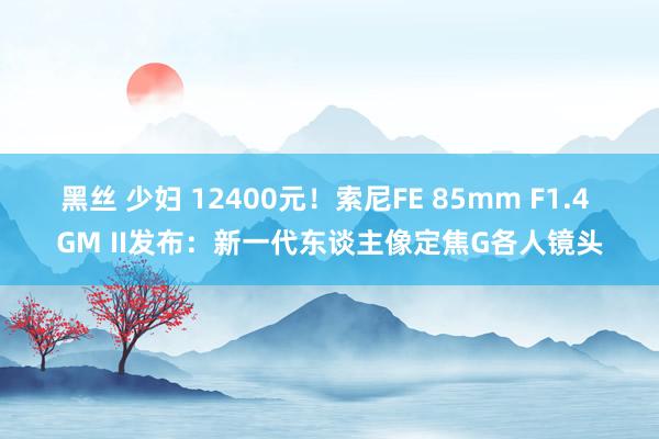 黑丝 少妇 12400元！索尼FE 85mm F1.4 GM II发布：新一代东谈主像定焦G各人镜头