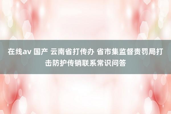 在线av 国产 云南省打传办 省市集监督责罚局打击防护传销联系常识问答