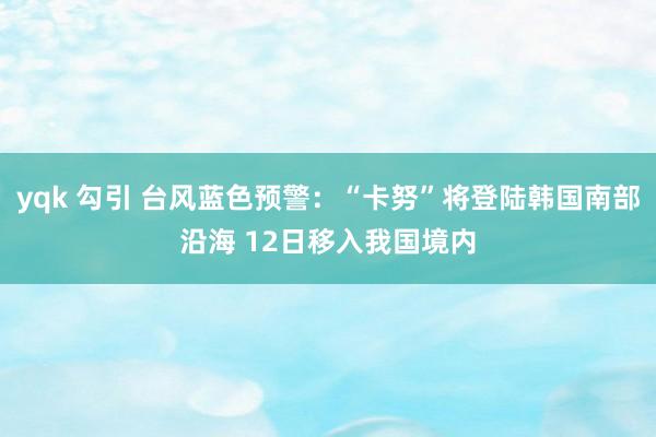 yqk 勾引 台风蓝色预警：“卡努”将登陆韩国南部沿海 12日移入我国境内